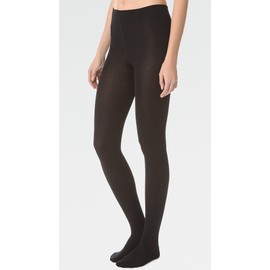 Plush Women's Fleece Lined Tights, Black, S-M