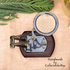 Small Antique Brass Moveable Lens Magnifying Royal Décor