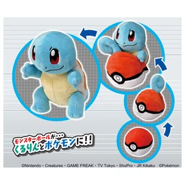 Takara Tomy Pokemon Kururin Plush Squirtle Pokemon Plush Toy, Ages 3 and Up, Passed Toy Safety Standards, ST Mark Certified, Pokemon TAKARA TOMY