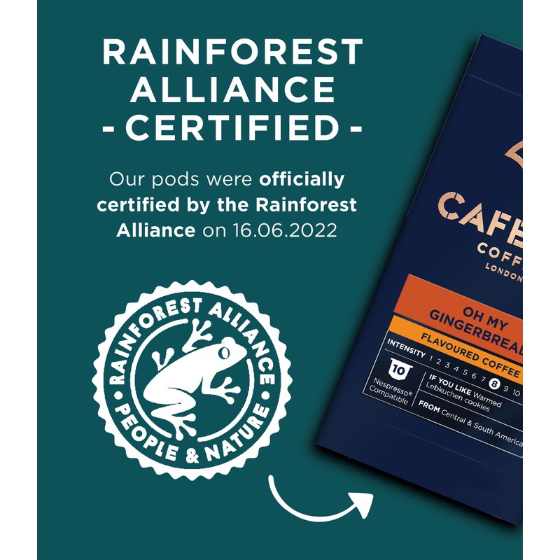 CafePod Flavoured Coffee Pods Nespresso Compatible Gingerbread 10 Aluminium Capsules