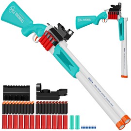 Toy Gun Double Barrel Shotgun Toy with Ejecting Shells and 40 Soft Bullet Darts, Toy Foam Blaster Foam Dart Blaster with Scope for Kids, Youth, Teen, Boys-Holiday for 8-12 Year-Greener