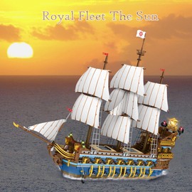 JMBricklayer Pirate Ship Building Sets for Adults, Gorgeous Royal Fleet Ship with Tiered Design, Attractive Pirate Toys Building Blocks Pirate Ship Display, Gifts for Teens Adults(3162 Pieces)