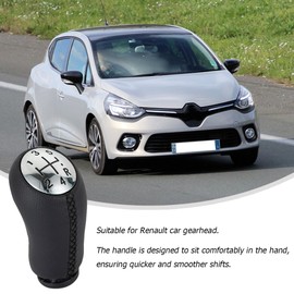Adunsiaoto Gear Stick Handball, Gear Knob 5 Gears with Adapter, Car Gear Knob, Car Gear Shift Knob, Premium Leather Gear Lever Car, Manual Automotive Gear Shift Lever (Black Line)