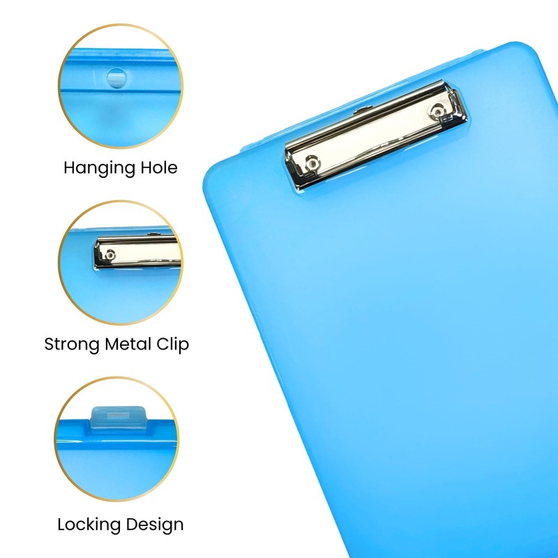 Pack of 2 A4 Clear Clipboard Box Files - Storage