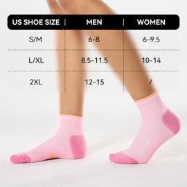 CS CELERSPORT 5 Pairs Ankle Compression Socks for Men and Women Running Athletic Socks, Mixed Color (5 Pairs), Large/X-Large