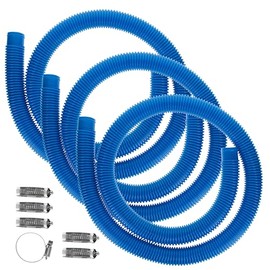 U.S. Pool Supply Above Ground Pool Hose Replacement 1.25" Diameter x 59" Long, Pack of 3 - Blue Premium Pool Filter Pump Hoses Compatible with Intex 607, 637 Pumps, 330, 530, 1000 GPH - 6 Metal Clamps