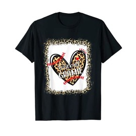 Bleached Leopard Heart Baseball Gramie T-Shirt