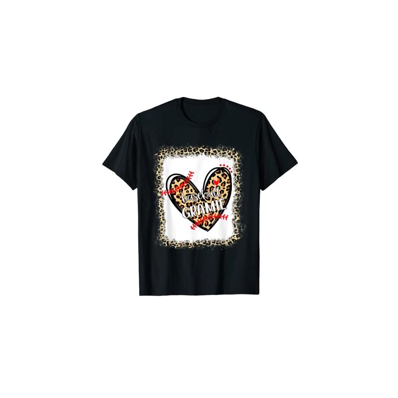Bleached Leopard Heart Baseball Gramie T-Shirt