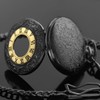 Tiong Men's Unique Black and Gold Color Quartz Pocket Watch