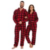 XMASCOMING Women's & Men's Hooded Fleece Onesies One-Piece Pajamas, Red