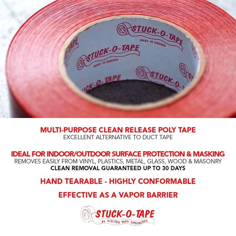 Stuck-O-Tape - Multi-Purpose Polyethylene Tape - Indoor/Outdoor Masking Surface Protection