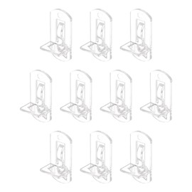 HARFINGTON 10pcs Cabinet Shelf Clips 8mm/0.31" Self-Locking Polycarbonate Plastic Shelf Support Peg Clips for 26mm Board Furniture Bookcase Wardrobe, Transparent