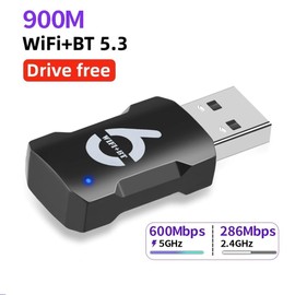 Peakloong 900Mbps WiFi 6 USB Adapter Bluetooth 5.3 USB Dongle Wireless Network Card Dual Band 2.4/5G Free Driver for PC Laptop