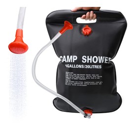 Solar Shower Bag, 1/2/4 Pack 5 Gallons/20L Camping Shower Bag, Portable Shower Bag with Removable Hose and On-Off Switchable Shower Head for Camping Beach Swimming Outdoor Traveling(1 Pack)
