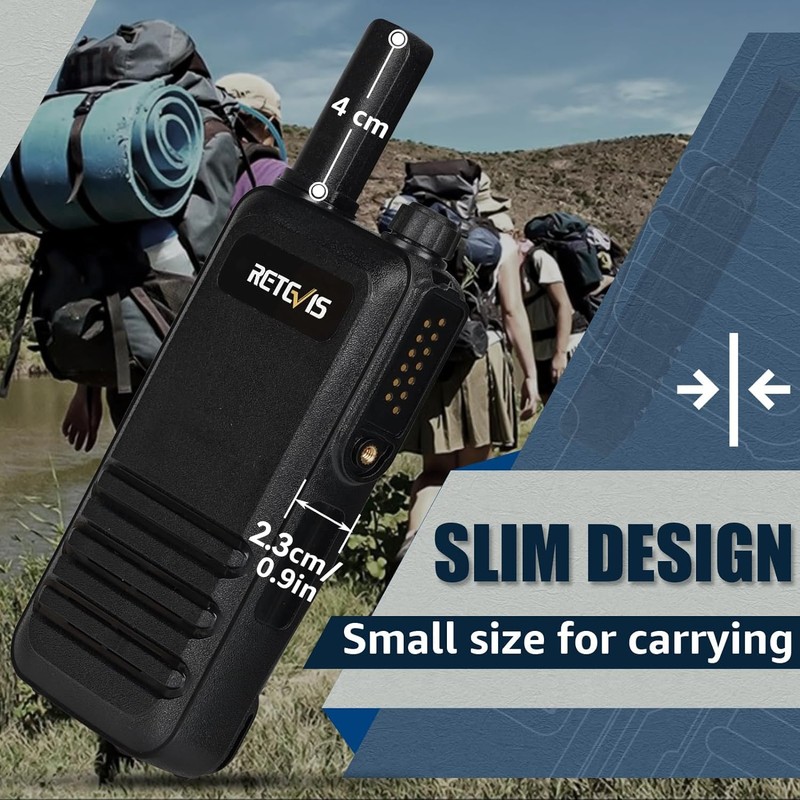 Retevis RB47 IP67 Waterproof Walkie Talkies, Small 2 Way Radio,