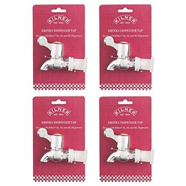 Kilner Drinks Dispenser Tap for 5, 6, and 8 Liter Silver (Pack of 4)