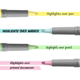 BIC Brite Liner Grip Pocket MINI Highlighter, Pastel Ink Colors, Chisel Tip, 6 Count (Pack of 1)