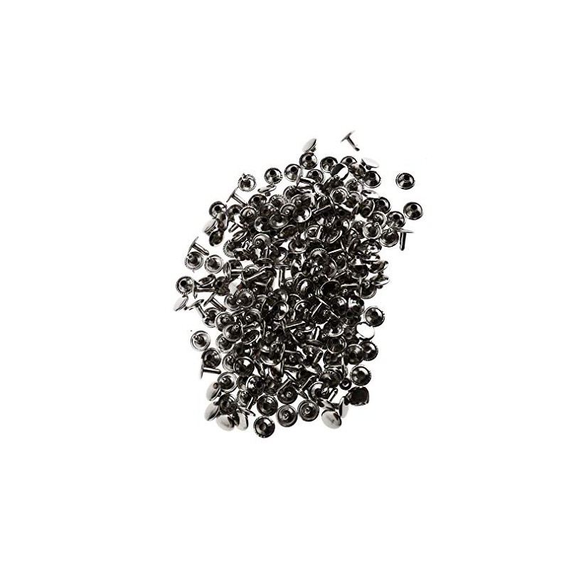 SING F LTD 100x Silver 10x10mm Double Cap Tubular Rivets