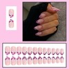 24PCS Almond Press on Nails - Pink False Nails -