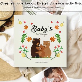 Moaffzey Baby Memory Book for Boy or Girl, Baby Book Keepsake, Baby Scrapbook for Baby's First Five Years, Baby Photo Album from Birth to Age 5, Baby Book to Record Baby's Milestones and Photo