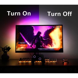 SVFISHKK Gaming Lighting Sync PC Backlight 16 Million Color USB Powered RGB IC LED PC Backlight Strip for Gaming Room Decor, Smart LED Lights for Monitors with Color (for 27" PC)