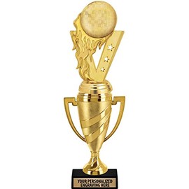 Crown Awards Kickball Trophy, 14" Gold Cup Kickball Trophies with Free Personalization, 10 Pack