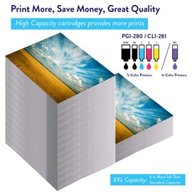 600mL Refill Ink Bottle Set Compatible for PGI-280 / CLI-281 XL PIXMA TS9120 TS8120 TS8220 CISS 6C + Replacement Tool Kits Blunt Injectors