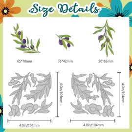 DELORIGIN Olive Branch Cutting Dies for Cutting Cards Embossing Stencils Cutting Dies 2025 for Embossing Scrapbooking Crafts Greeting Cards Gift Decoration
