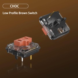 Kailh Choc Low Profile Brown Mechanical Keyboard Switches,1350 Chocolate Tactile 5-Pin 50gf RGB SMD Gaming Switch (Brown 90Pcs)