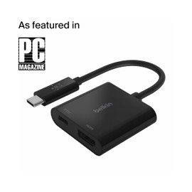 Belkin AVC002btBK Adaptador USB-C a HDMI + Carga, Negro