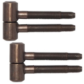Gedotec Door Hinges Room Doors Renovation Hinges 2-Piece Drill Hinges for Rebated Wooden Doors Size Diameter 16 mm Metal Antique Patinated Load Capacity up to 40 kg Pack of 2 Door Hinge Interior Doors