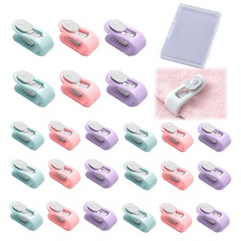 WISIRENT Duvet Clips, Pack of 24 Non-Slip Duvet Clips with Storage Box, Needle-Free Duvet Clips, Plastic Duvet Holder for Fixing Bedding, Curtains, Clothing Used