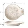 Howise Farmhouse Ceramic Spoon Rests Holder for Kitchen Counter Stove