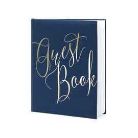 Wedding Guest Book Navy Blue and Gold 20 x 24.5cm with 22 pages