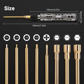 INJORA 8 in 1 RC Car Tools Kit, Hex Screwdriver Nut Driver & Phillips Screwdriver Tool Set, 1/4" Drive Hex Bit Set, Allen Wrenches For 1/18 1/24 RC Mini Crawler Car Axial SCX24 AX24 FMS FCX24 TRX4M