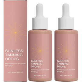 2pcs Sunless Tanning Drops,2025 New Drinkable Tanning Drops,Drinkable Self-Tanner for Natural Glow,For Face & Body, Hydrating Glow,for All Skin Type