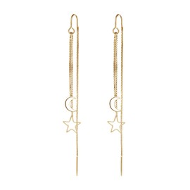 Threader Earrings Rhinestone Chain Earrings for Women Gold Threader Earrings Minimalism Dipped Long Chain Earring Lightweight Jewelry