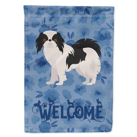 Caroline's Treasures CK6005GF Japanese Chin #2 Welcome Garden Flag Mailbox Flag Decorative Yard Flag Banner Outside Patio Artwork Yard Flower Beds, Garden Size, Multicolor