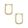 Glanzstücke München Women's Creole Earrings Square 925 Sterling Silver Yellow