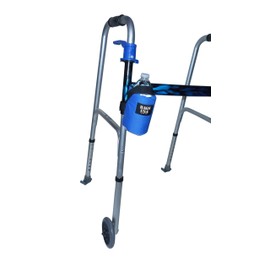 Beverage Holder for Rollator,Walker,Fully Padded Holds 16 fl oz Bottle or 12 oz can Made in USA. (Blue)
