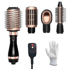 4-in-1 Hair Dryer Brush Blow Dryer Brush,Hot Air Brush Set for Straightening/Drying/Curling, Oval Brush, Multi-Temperature Settings, Detachable Design for Women - 4-in-1/1-in-1: 4-in-1 Hot air brush