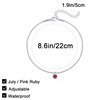 Wellike Silver Ankle Bracelets For Women Waterproof July Pink Birthstone