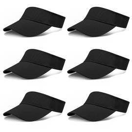 ONESING 6 Pcs Sun Visors for Women Sun Visor Hat UV Protection Adjustable Sports Cap for Women Men Black