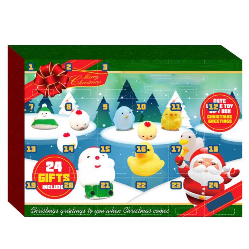 Christmas Advent Calendar 24 Day Countdown Calendar Silicone Toy Gift
