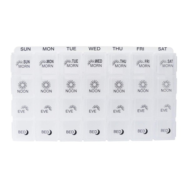 Promed Supplies Weekly Pill Organizer with Icons | 4 Times