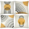 Thideape Pillow Covers 18x18 Inch Set of 4 Yellow Abstract