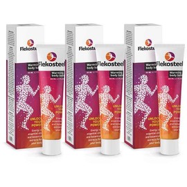 RIXET 3 Tubos Flekosteel Bálsamo Corporal Que Calienta 50 Ml Х3 Total 150 Ml (5.1 Fl Oz)