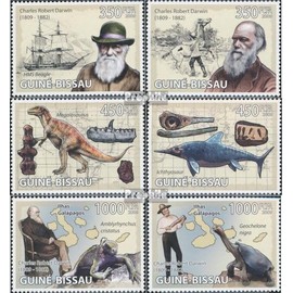 Prophila Collection Guinea-Bissau 4104-4109 (kompl. Ausgabe) postfrisch ** MNH 2009 Charles Darwin (Briefmarken für Sammler) Amphibien/Reptilien/Saurier
