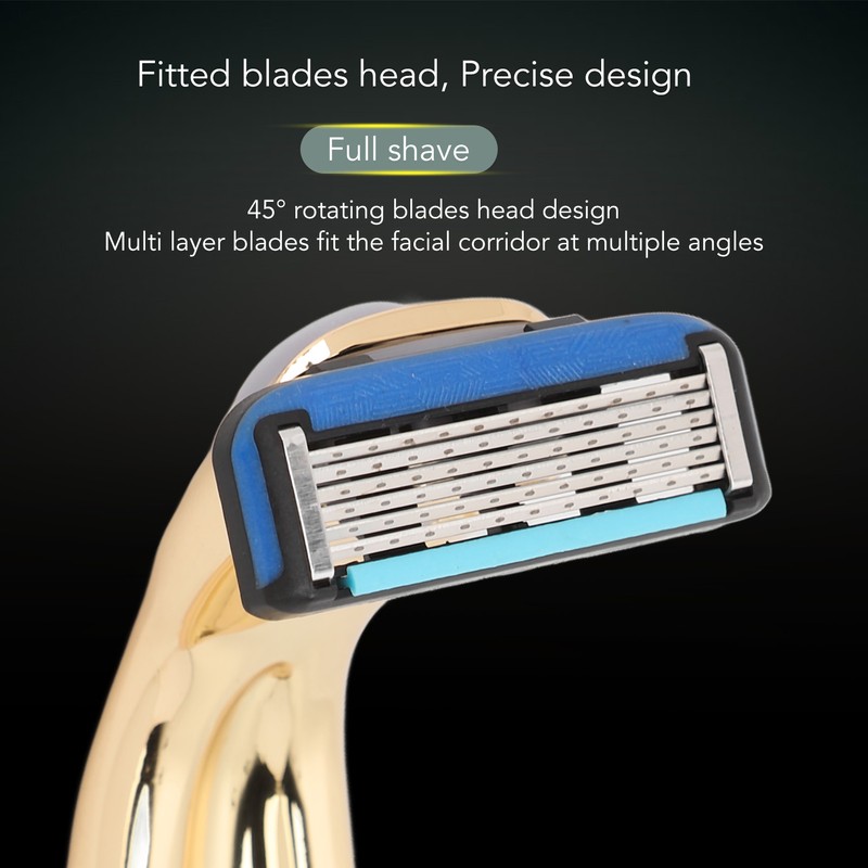 Men Manual Razor Six Blades Waterproof Precise Portable Removable Quick