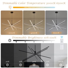 AIRYPHANT Modern 47-inch Big Chandelier for High Ceiling, Large Foyer Chandelier for Living Room Foyer Dining Room Ceiling Lighting Fixture for Staircase,85W